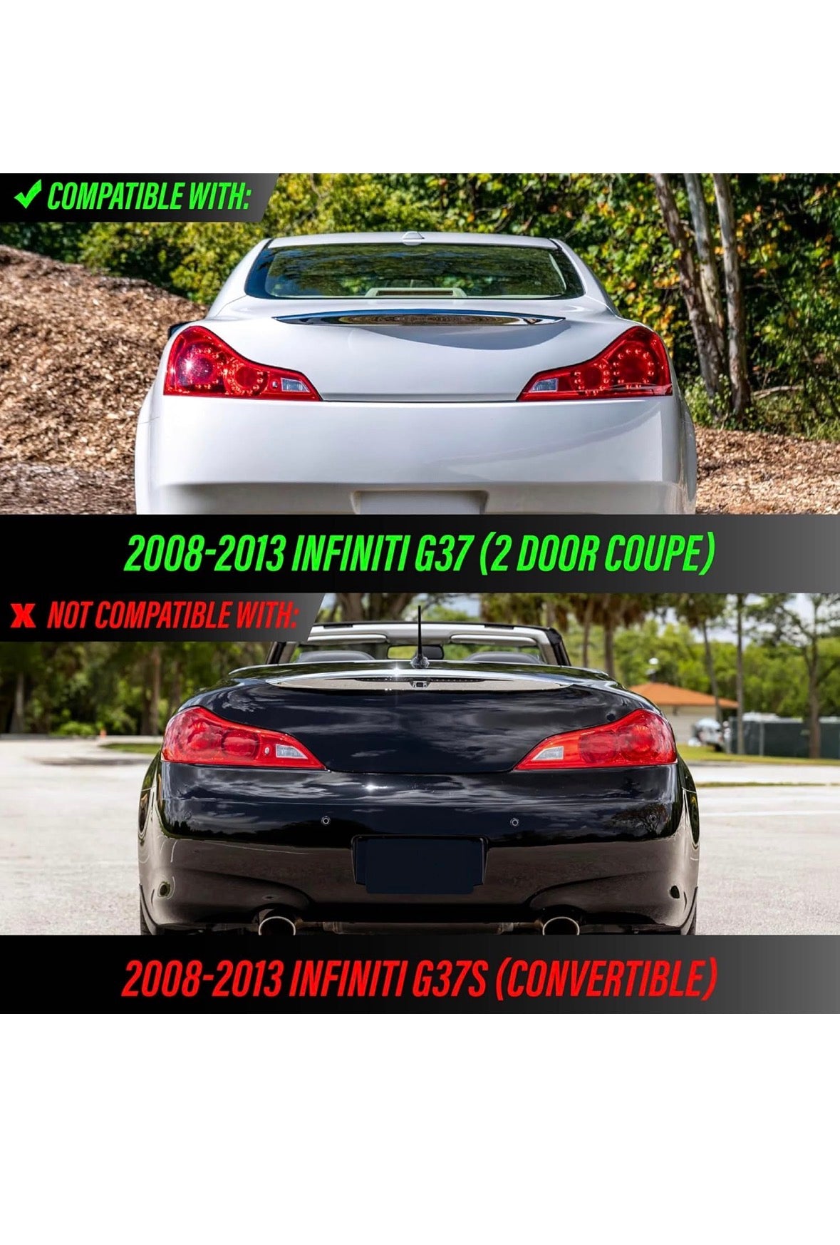 G37 COUPE CLEAR TAILLIGHTS